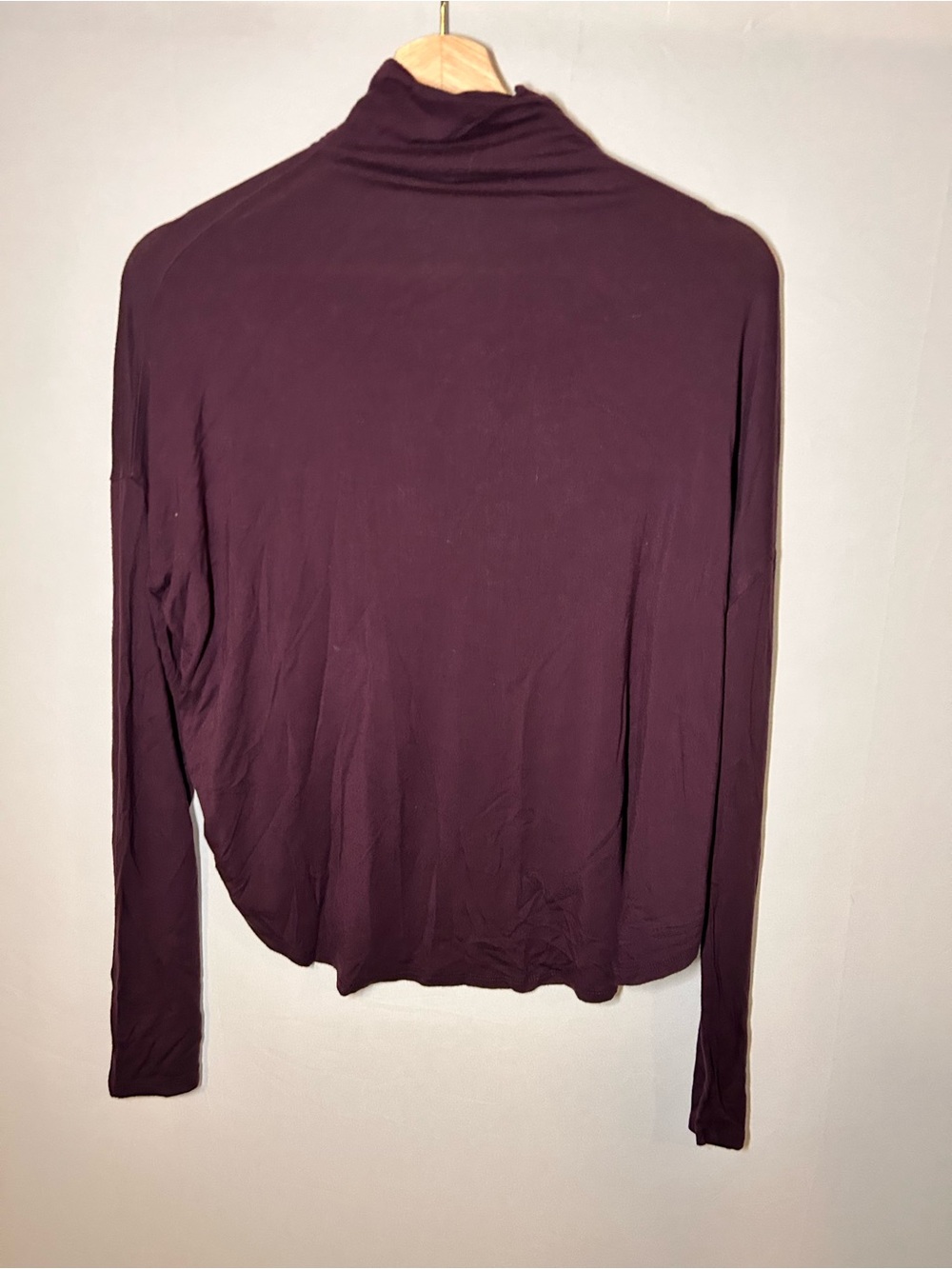 Babaton Long Sleeve Draped Turtleneck Top in Deep Plum - Picture 5 of 6